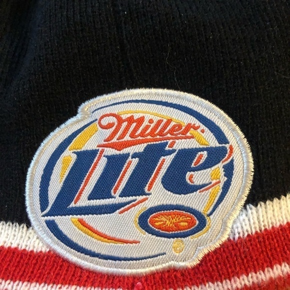 Vintage 70’s Miller Lite Wisconsin Beanie Cap OS Red Black REVERSIBLE Knit VTG - Picture 4 of 5
